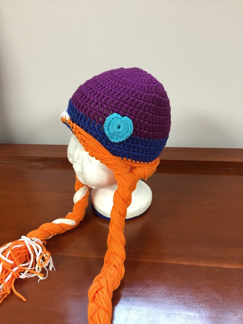 Anna crochet hat frozen sister crochet hat princess costume halloween costume frozen crochet hat princess hat