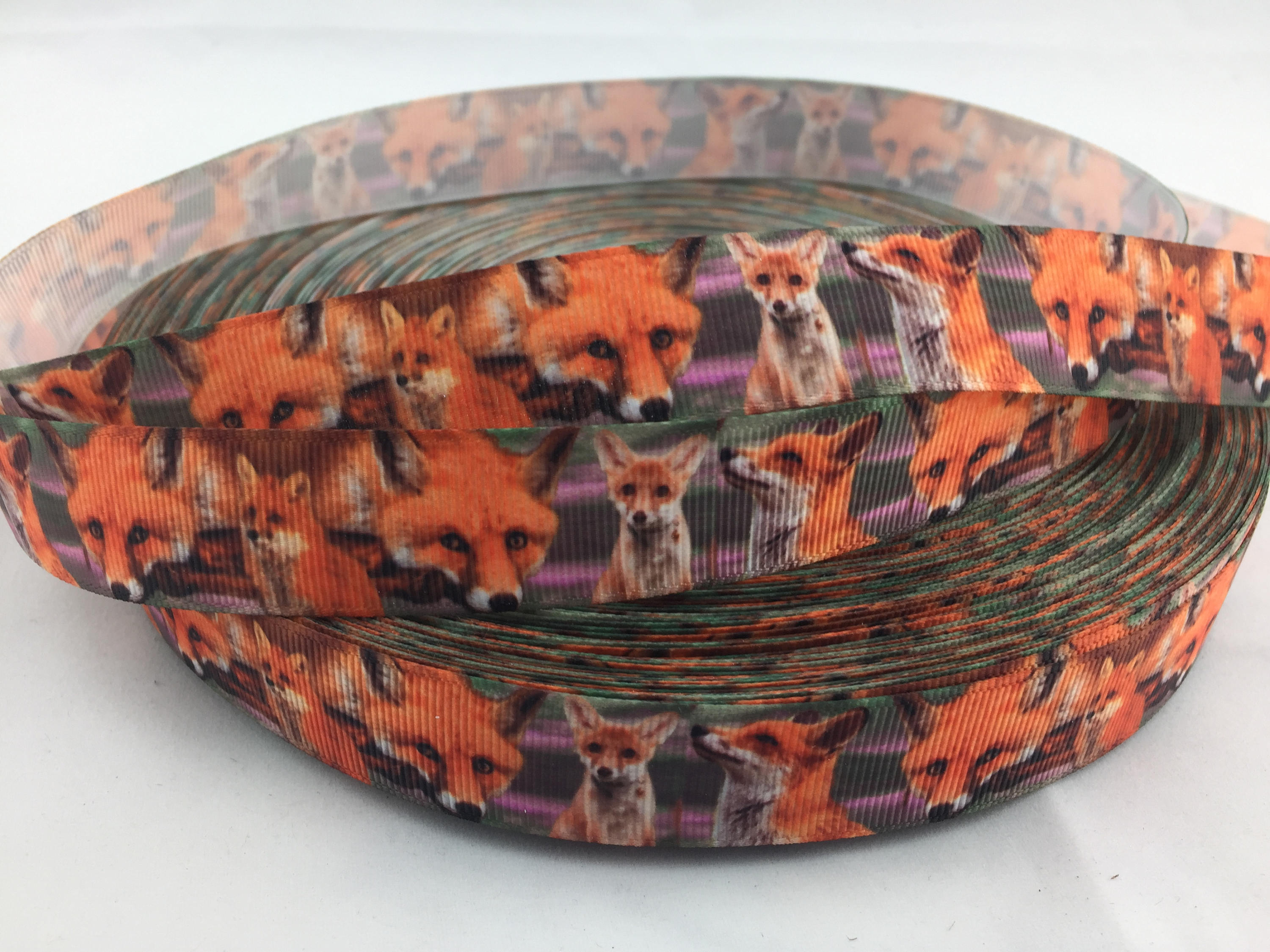 Red fox Grosgrain Ribbons fox ribbons animal ribbons Etsy