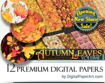 SALE Fall Digital Paper pack Vol1 Fall scrapbooking paper Fall Printable paper Commercial Use Fall wrapping Instant Download Fall background