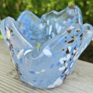 Fused glass candle holder