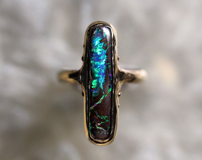 Boulder Opal and Solid 9ct Yellow Gold Ring