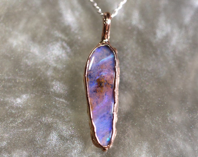 Boulder Opal and Solid 9ct rose Gold Pendant