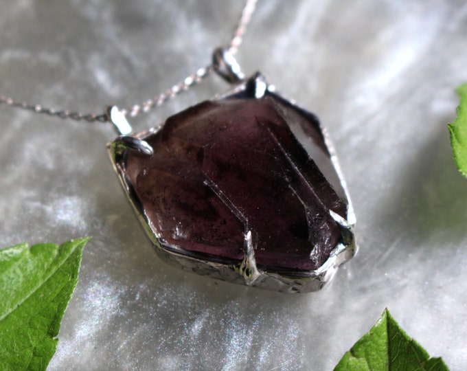 Large Australian Amethyst and Sterling Silver Pendant