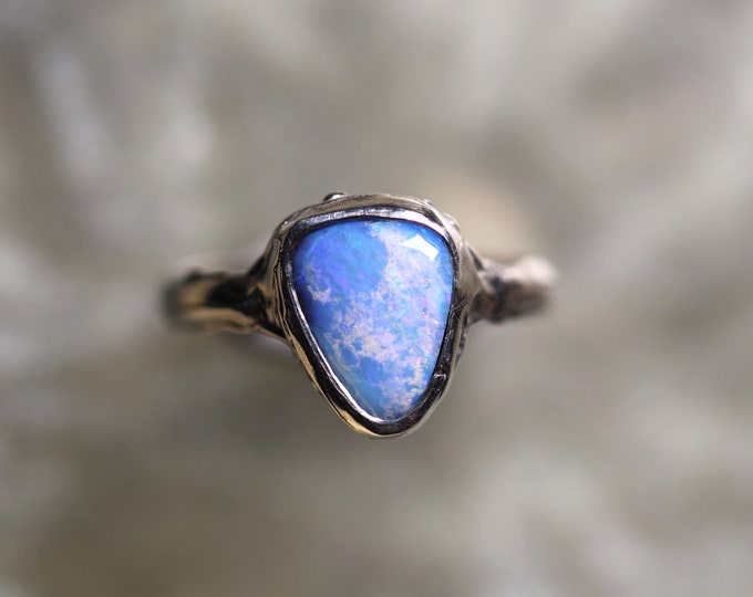 Boulder Opal and Sterling Silver Ring