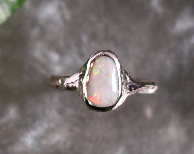 Sterling Silver and Lightning Ridge Opal Ring