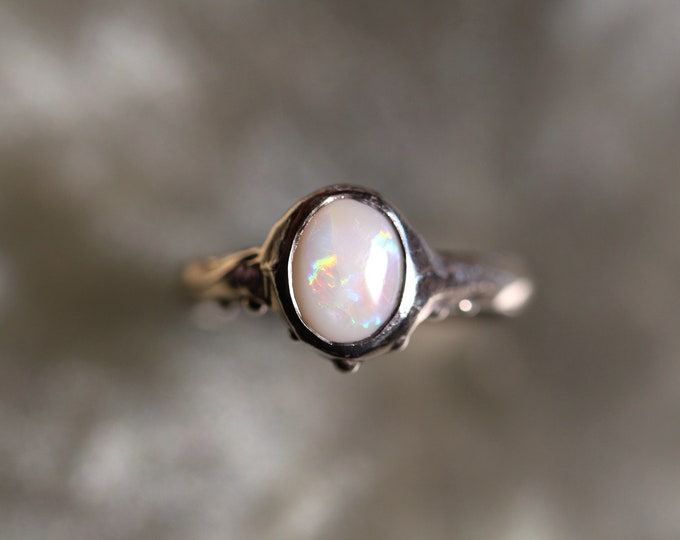 Coober Pedy Opal and Sterling Silver Ring