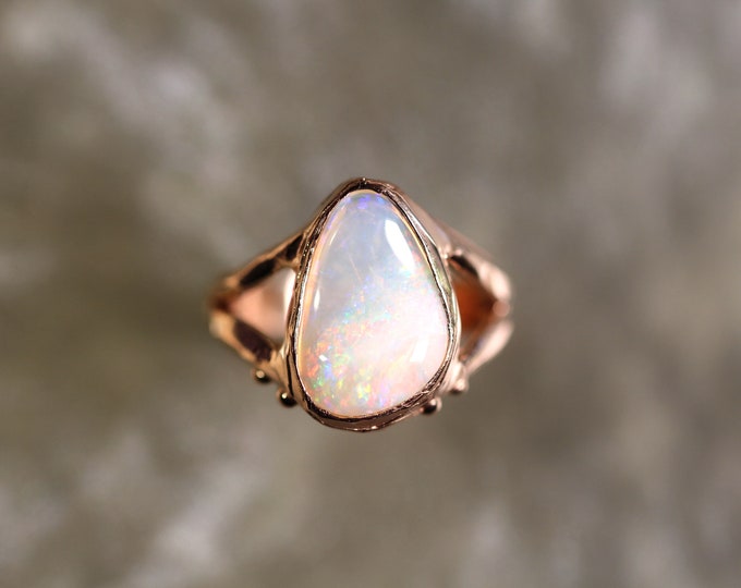 Coober Pedy Opal and Solid 9ct Rose Gold Ring