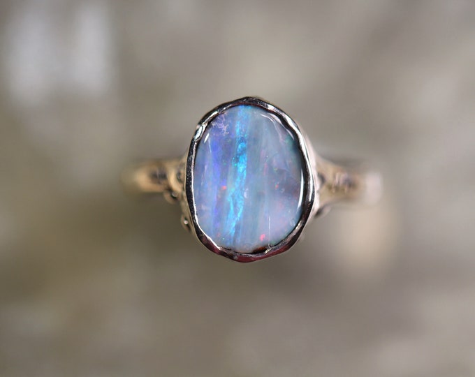 Boulder Opal and Sterling Silver Ring