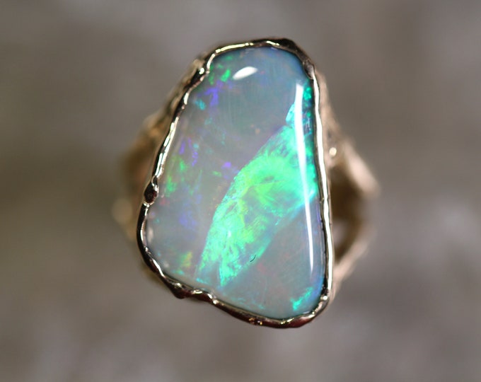Boulder Opal and Solid 9ct Yellow Gold Ring