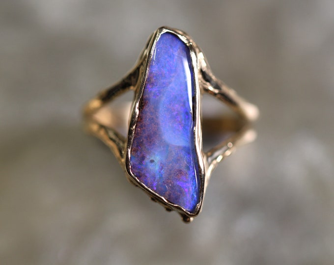 Boulder Opal and Solid 9ct Yellow Gold Ring