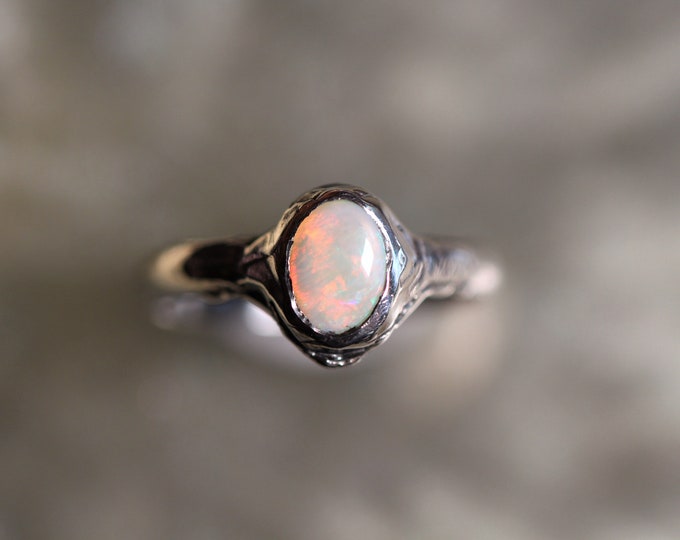 Lightning Ridge Opal and Sterling Silver Ring