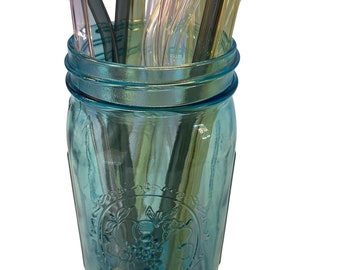 Colored Glass Straws | Reusable Straws | Canvas Case | Colored Straws |