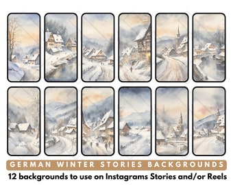 Instagram IG Historias de redes sociales y carretes Fondos Invierno en Alemania Tema Asistente virtual Creador de contenido