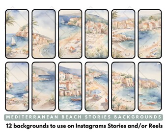 Instagram IG Redes Sociales Historias y Reels Fondos Tema de Playas del Mediterráneo Asistente Virtual Creador de Contenido