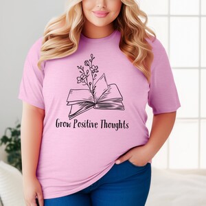 Crecer pensamientos positivos PNG Archivo BoHo para camisas, tazas, bolsos de mano, sudadera, bricolaje, plantas de regalo, salud mental, cita, suculentas blanco negro