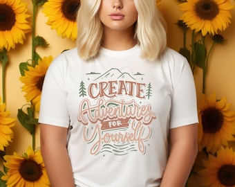 Crea aventuras para ti mismo PNG Archivo BoHo para camisas, tazas, bolsos de mano, sudadera, bricolaje, plantas de regalo, salud mental, citas, neutrales