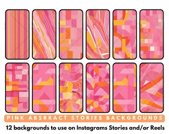 Instagram IG Historias de redes sociales y fondos de carretes Tema abstracto rosa acuarela Asistente virtual Creador de contenido
