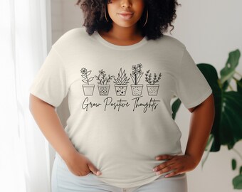 Crecer pensamientos positivos PNG Archivo BoHo para camisas, tazas, bolsos de mano, sudadera, bricolaje, plantas de regalo, salud mental, citas, suculentas