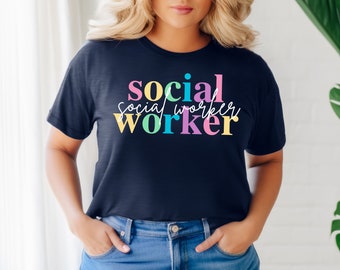 Trabajador social PNG Archivo BoHo para camisas, tazas, bolsos de mano, sudadera, bricolaje, regalo rosa naranja amarillo verde azul colores del arco iris