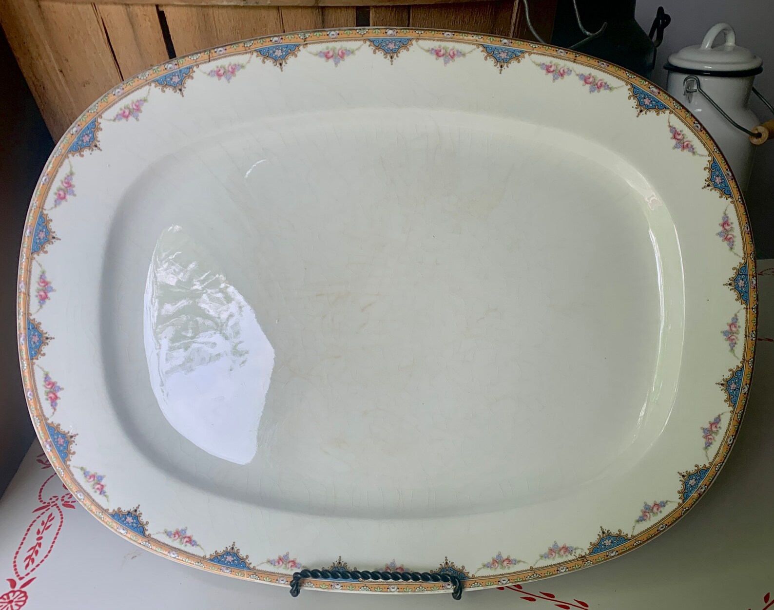 Carrollton China OVERSIZED Large Serving Platter Vintage Gold Etsy