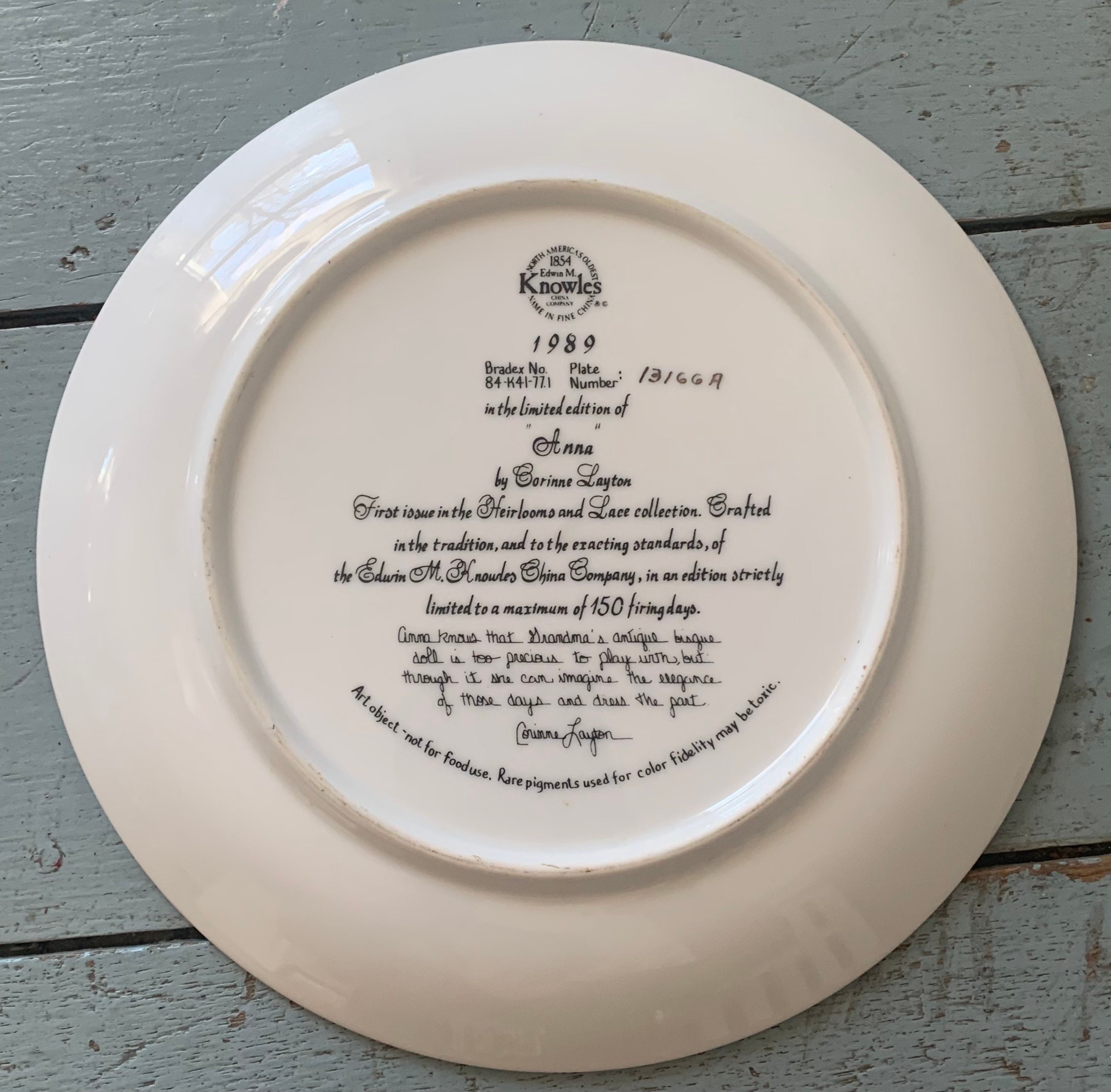 Collectible Vintage Plate Anna Heirlooms and Lace Collection Etsy.de