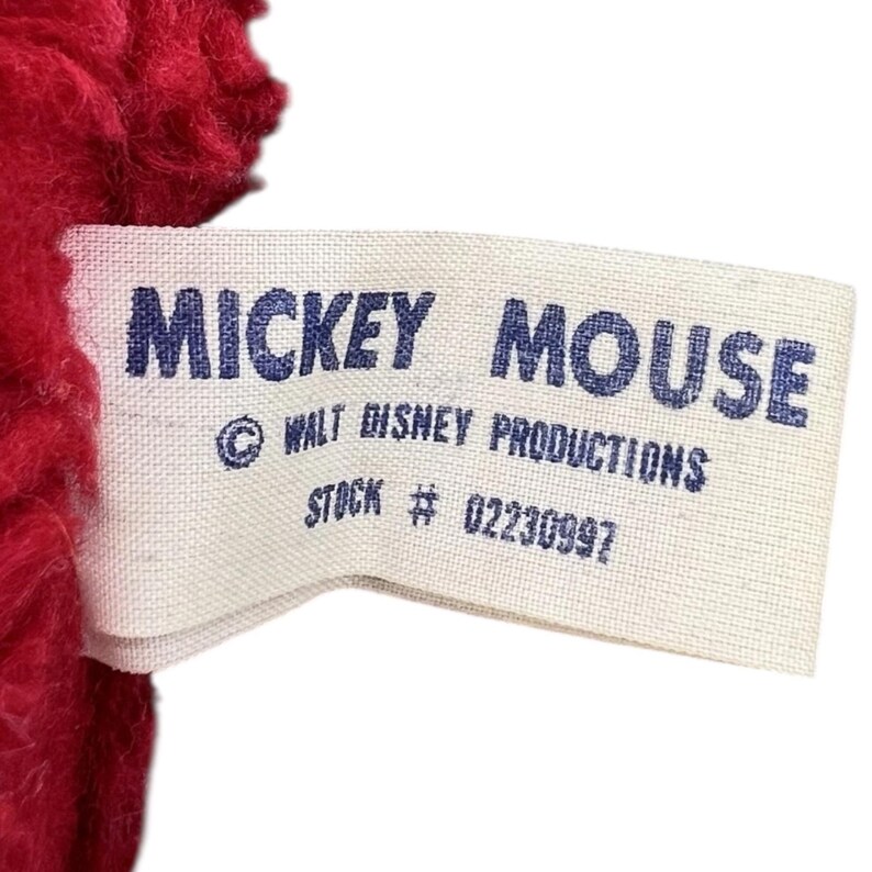 Mickey Mouse Vtg Rubber Face Plush w Bib 10" Disney 3104 Bild 5