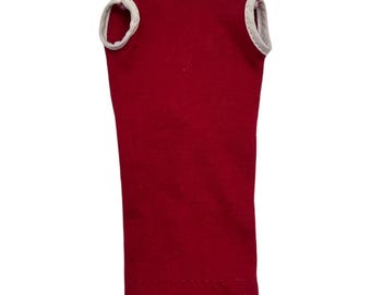 Vestido para muñeca Tressy Fashion, rojo con ribete blanco, década de 1960, 3299