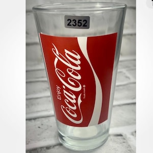 Coca Cola Coke Classic Logo 16oz Libbey Heavy Glass Tapered Tumbler 2352