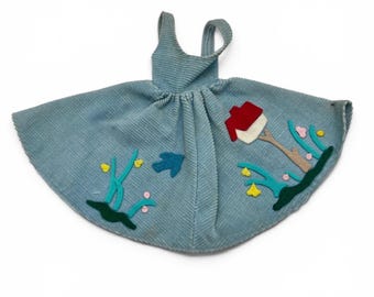 Vestido Barbie para cita nocturna del viernes n.° 979, pana, años 60, 3294