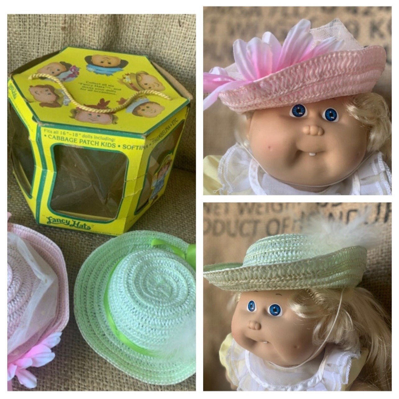Fancy Hats Hat Box Two Hats Fit Cabbage Patch Thumbelina Softina Dolls 0335 Etsy