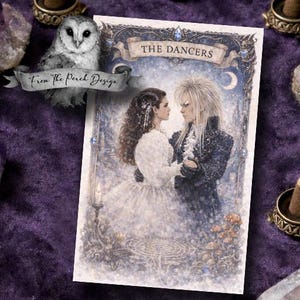 Tarot Card Artwork - Sarah and Jareth - The Dancers - Labyrinth Inspired Tarot Art - Mixed Media Artwork