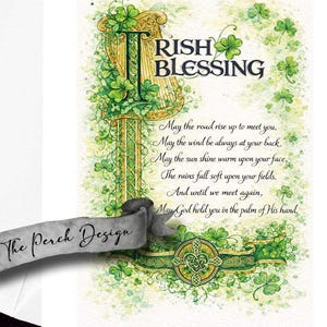 Gesloten 23-4-5/10 Irish Blessing Card - Ierse wenskaart - klavers - Ierland - St. Patrick's Day - verjaardag Irish Heritage