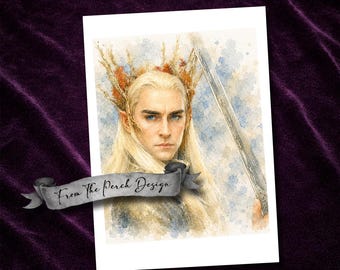 Elven-king Watercolor - LOTR - Fan Art Frameable Fine Art Watercolor Mixed media Print