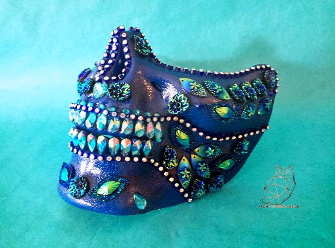 Skull Half Mask Skull Mask Half Skull Mask Skull Face Etsy