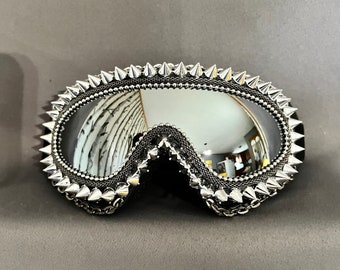 Silver Spike Goggles | Warrior Goggles | Ski Goggles | Playa Dust Goggles | Spike Punk Goggles | Festival Goggles