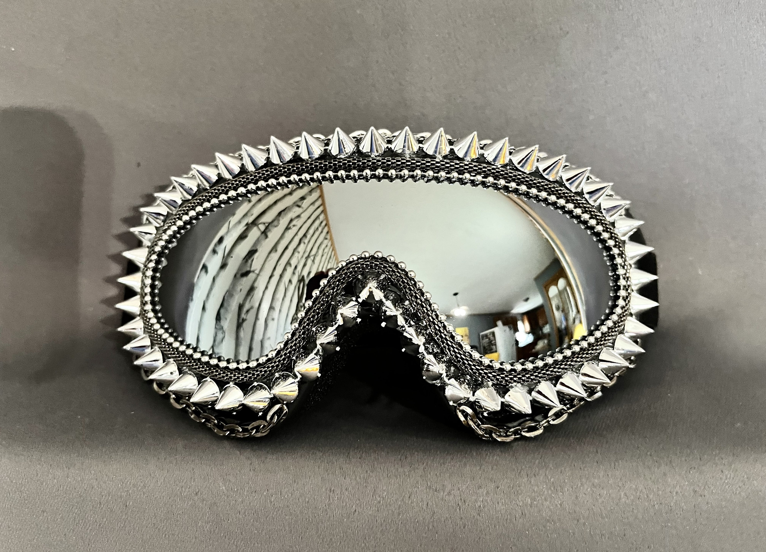 Spkicky Goggles Silver Spike Goggles | Warrior Goggles | Ski Goggles | Playa Dust ...