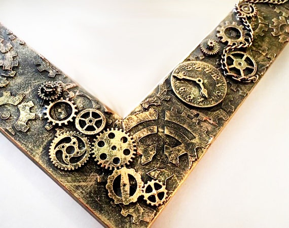 Steampunk Picture Frame INDUSTRIAL Steampunk Photo Frame | Etsy
