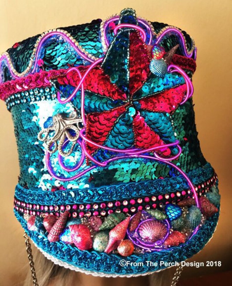 Band Leader Hat Light Up Neon Hat Rhinestone EDC Festival Etsy