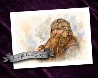Gimli - Dwarven Artwork - Watercolor | LOTR - Fan Art Frameable Fine Art Watercolor Mixed media Print