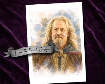 Theoden - Bernard Hill Watercolor | LOTR - Fan Art Frameable Fine Art Watercolor Mixed media Print