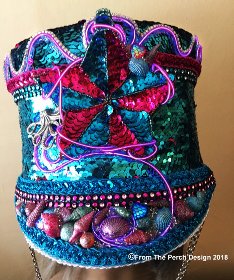 Band Leader Hat Light Up Neon Hat Rhinestone EDC Festival Etsy
