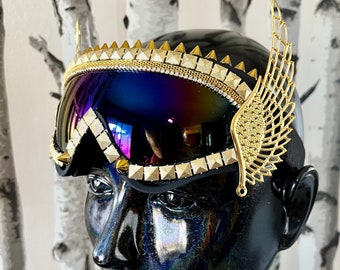 Auf Bestellung | Disco Hermes Gold geflügelte Brille | Festival Brille | Brille | -Herren Brille *+Hermes Brille+*