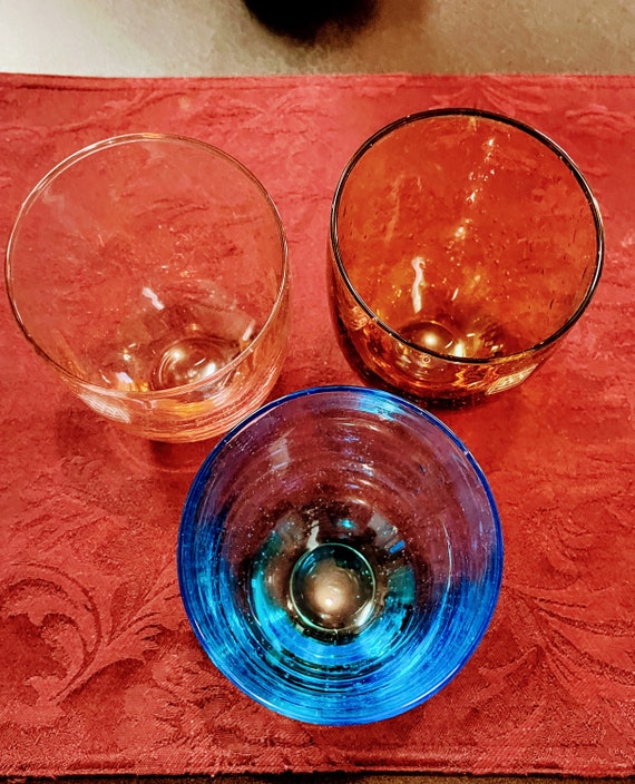 IVV Retro Italian Goblets, Set of 2, 6 Colors, Mouth-Blown Glass