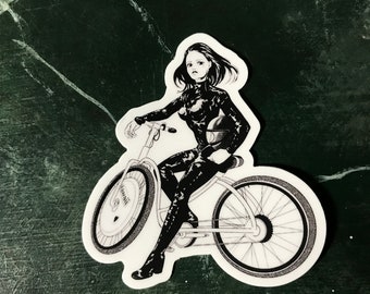 Biker Girl Sticker