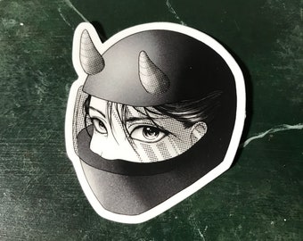 Anime Biker Girl Sticker