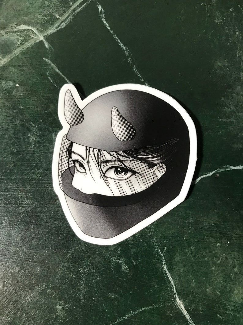 Anime Biker Girl Sticker image 1