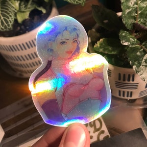 Holographic Space girl Sticker image 1