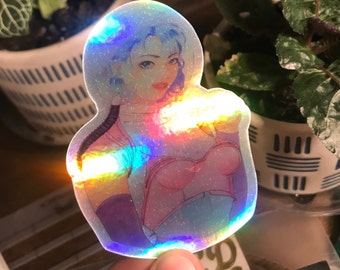 Holographic Space girl Sticker