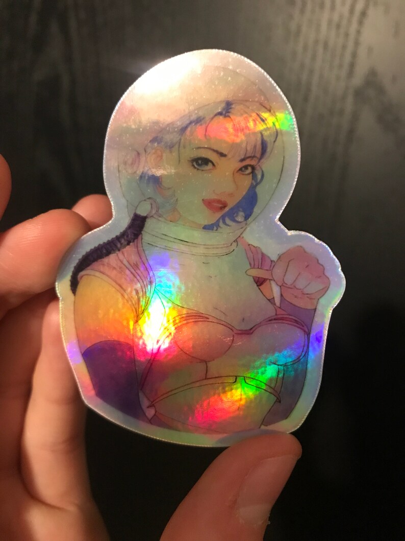 Holographic Space girl Sticker image 2