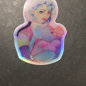 Holographic Space girl Sticker image 3